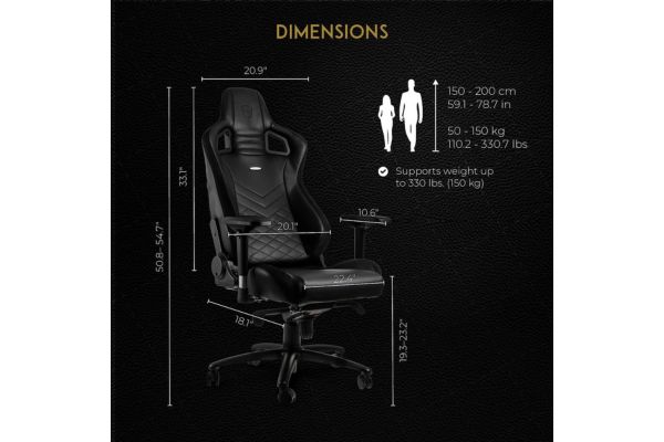 dimensions noblechairs epic